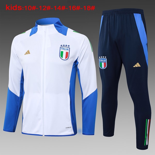 Niños Chandal Italia 2024/25 Blanco Azul 3